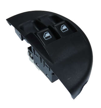 INTERRUPTOR VIDRO ELETRICO DUPLO 12V 6T  FIAT PALIO YOUNG 1996>2002/SIENA 1996>2002/STRADA 1996>2002 (C/ MOLDURA CONCHA - VERDE)