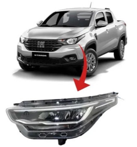 FAROL PRINCIPAL LE  FIAT STRADA 2020>  - RUF-35.573 - autopeca RUFATO da ITAPIR