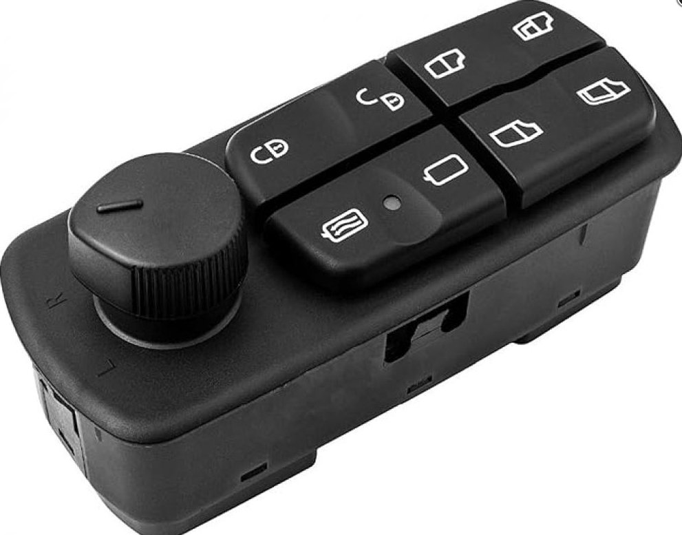 INTERRUPTOR VIDRO ELETRICO/DESEMBAÇADOR/RETROVISOR/TRAVA 19T LE  MB AXOR/ATEGO/ACTROS MOD. ANTIGO -TECLA BAIXA) - KOS-12.256.305 - autopeca KOSTAL da ITAPIR