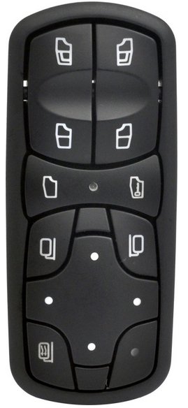 INTERRUPTOR VIDRO ELETRICO DUPLO/TRAVA/REGULAGEM RETROVISOR DESEMBACADOR 24V 10T LE  MB ACTROS