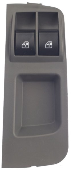 INTERRUPTOR VIDRO ELETRICO DUPLO 12V 4T LE  FIAT PALIO 2012>2015  (MOLDURA CINZA - LED AMBAR)