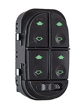 INTERRUPTOR VIDRO ELETRICO QUADRUPLO 12V 12T  FORD ESCORT ZETEC 1997>2002/MONDEO 1994>1995 (VERDE)