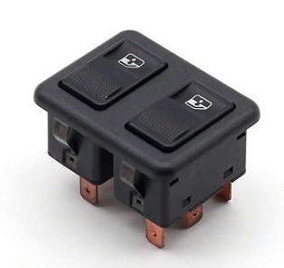 INTERRUPTOR VIDRO ELETRICO DUPLO 12V 10T  VW GOL 1995>1996/SANTANA 1991>1996  (AMBAR - C/ MOLDURA)