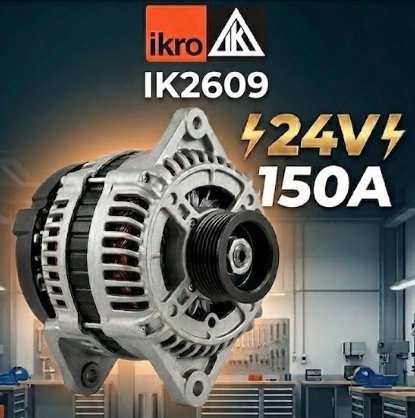 ALTERNADOR 24V 150A  VOLVO FH12/FH13/FH16/B12/B16R/VOLVO PENTA - IK-2609 - autopeca IKRO MOTORES/ALTERNADORES da ITAPIR