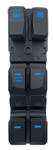 INTERRUPTOR VIDRO ELETRICO QUADRUPLO 12V 16T  HYUNDAI IX35 2009>2015 (DESCIDA AUTOMATICA - ILUMINACAO AZUL)
