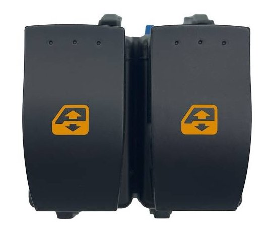 INTERRUPTOR VIDRO ELETRICO DUPLO  RENAULT LOGAN 2013>/SANDERO 2013>/DUSTER 2013>/MASTER 2013>/MEGANE 2006>2012  (ILUMINACAO AMBAR)