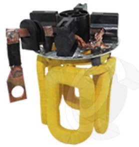 BOBINA CAMPO MOTOR PARTIDA 24V  DAF XF1010/XF1060/SCANIA  (C/SUPORTE ESCOVAS)