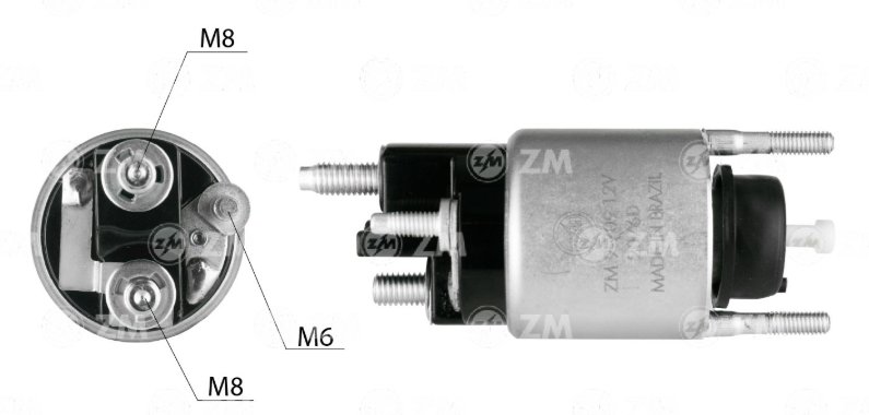 AUTOMATICO MOTOR PARTIDA 12V  FORD F150 2018>2020/MUSTANG 2016>2023 - ZM 9-709 - autopeca ZM - Relés da ITAPIR