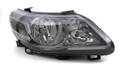 FAROL DUPLO PRINCIPAL LD  VW GOL GV 2009>2012/SAVEIRO GV 2009>2013/VOYAGE GV 2009>2012 (Lampada H7/H1 - Moldura Cromo - Onix Fume - C/ Defletor - C/ Logo)  - ART-160.796 - autopeca ARTEB da ITAPIR