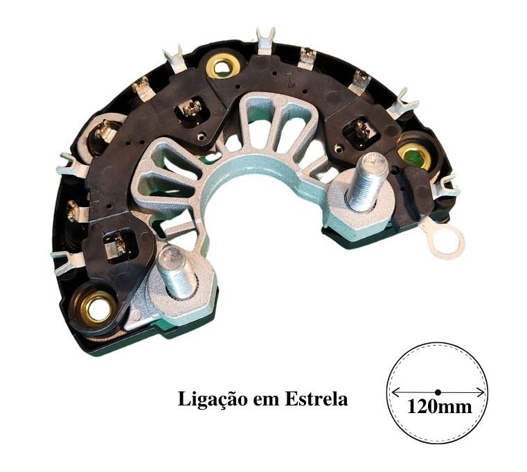 PLACA RETIFICADORA 200A  FIAT PALIO/DUCATO 2000>2005/GM CELTA/ASTRA 1.8I 2.0I/CORSA/VECTRA/ZAFIRA/VECTRA GT/VW GOL MI 1.0/PARATI  1.0 MI/SAVEIRO MI 2004/BORA/GOLF IV/NEW BEATLE/AUDI A3