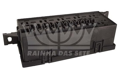 CAIXA BLOCO DISTRIBUICAO C/ FUSIVEIS FIXOS (6 RELES 4/5T - 11 FUSIVEIS TIPO LAMINA) -  UNIVERSAL (Nao acompanha reles - Nao acompanha fusiveis - 20,7x8,2x6,6 cm) - ETE-1862 - autopeca DNI da ITAPIR