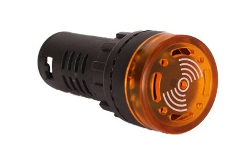ALARME SONORO BUZZER SINALEIRO LED 12V AMARELO (22mm - AUDIO-VISUAL)                   - ETE-6990.AM - autopeca RAINHA 7  da ITAPIR