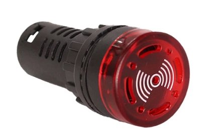 ALARME SONORO BUZZER SINALEIRO LED 12V VERMELHO (22mm - AUDIO-VISUAL)                   - ETE-6990.VM - autopeca DNI da ITAPIR