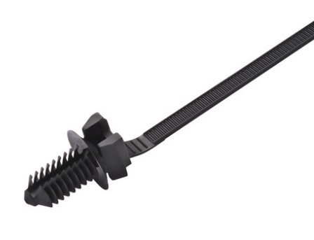 ABRACADEIRA NYLON C/ PLUG FIXACAO (198mm - FURO ø 6,00 A 7,00 mm M8 - Espessura Chapa 0.7 a 7mm - PRETA) - F-6L8023 - autopeca FRONTEC da ITAPIR